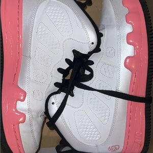 Jordan White and Pink Sneakers with Chunky Sole